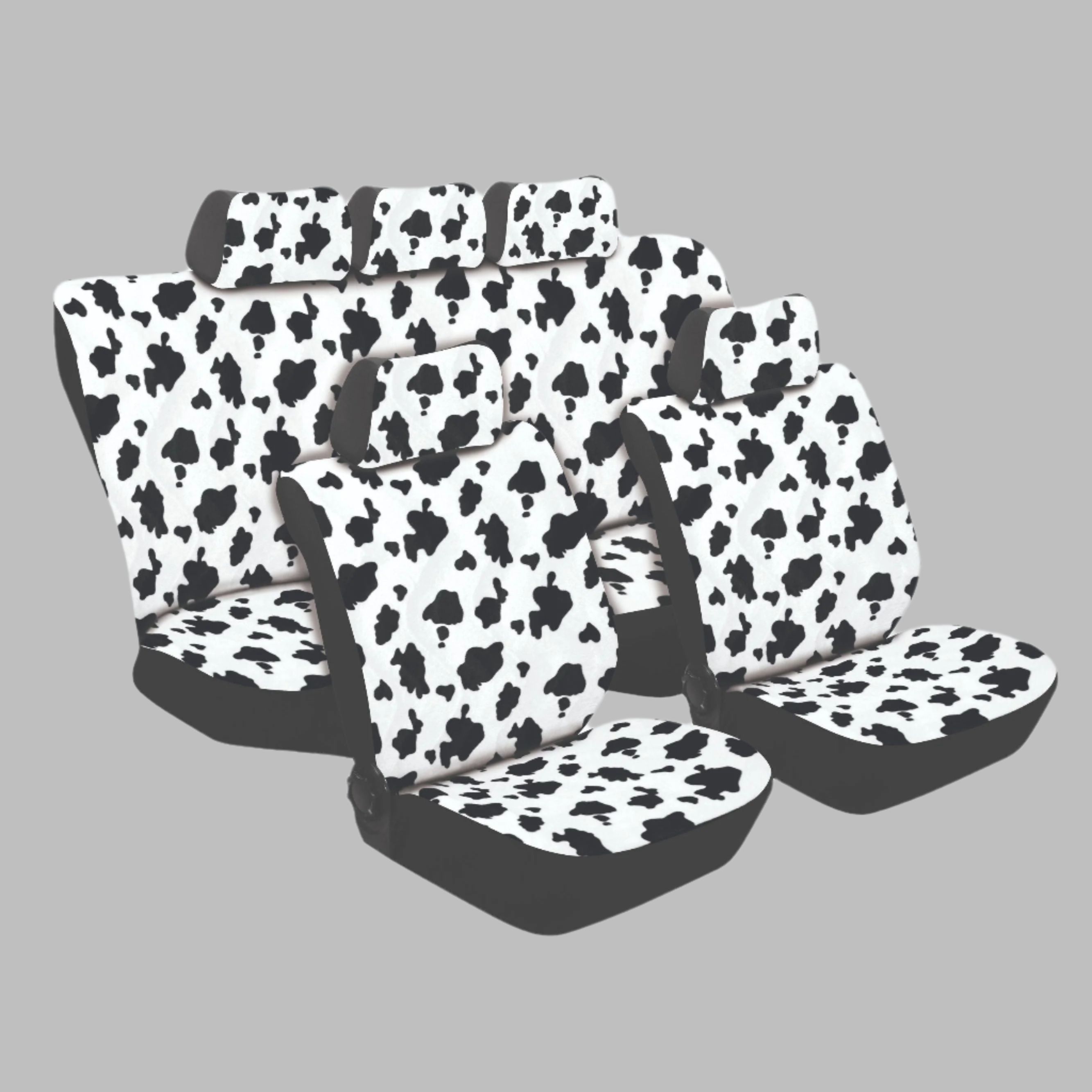 Texas Cow Print 11Pc Car Seat Cover Set